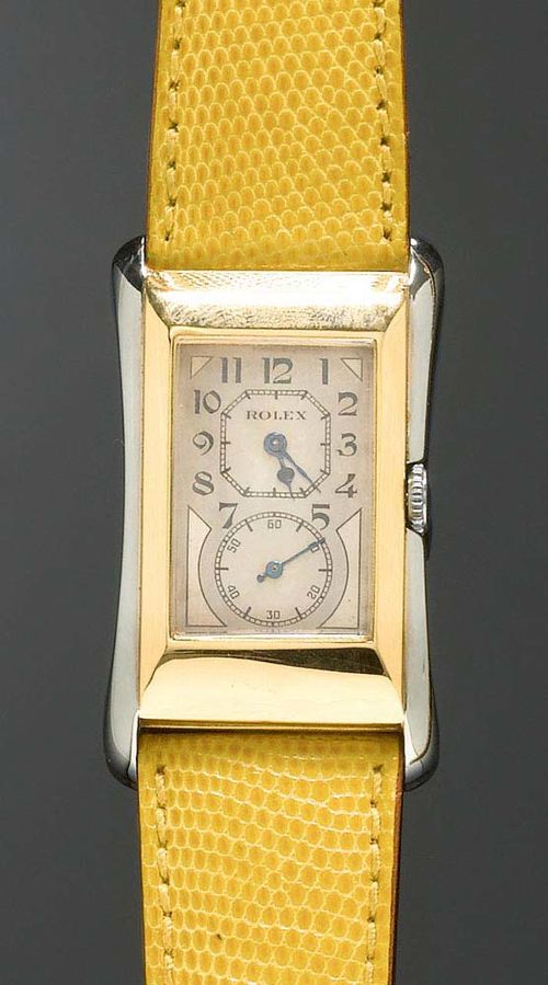 GENTLEMAN S WRISTWATCH ROLEX PRINCE ca. 1930. Yellow and white