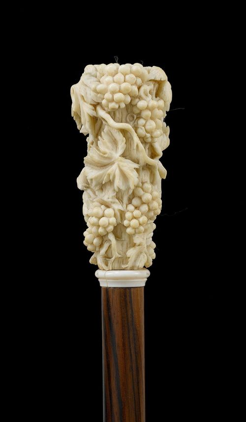 A WALKING STICK WITH IVORY HANDLE,
