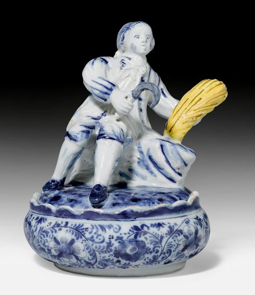 LIDDED BOWL WITH GENTLEMAN,