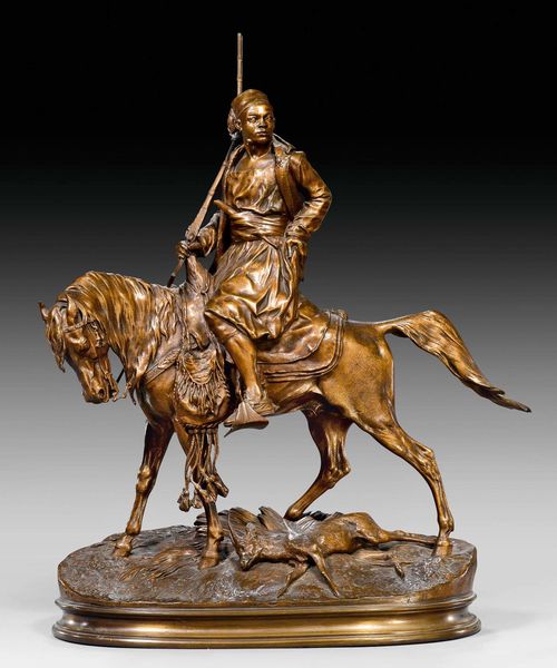 MENE, P.J. (Pierre Jules Mene, 1810-1879), Paris circa 1870. Patinated bronze. Signed P.J. MENE. One loss. L 40 cm, H 52 cm.