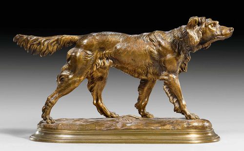 MOIGNIEZ, J. (Jules Moigniez, 1835-1894), France, late 19th century. Patinated bronze. Signed J. MOIGNIEZ. L 34 cm, H 20 cm.