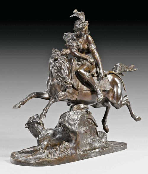 GECHTER, T. (Jean Francois Theodore Gechter, 1796-1844), Paris circa 1840. Burnished bronze. Signed TH. GECHTER. Some losses. H 38 cm.