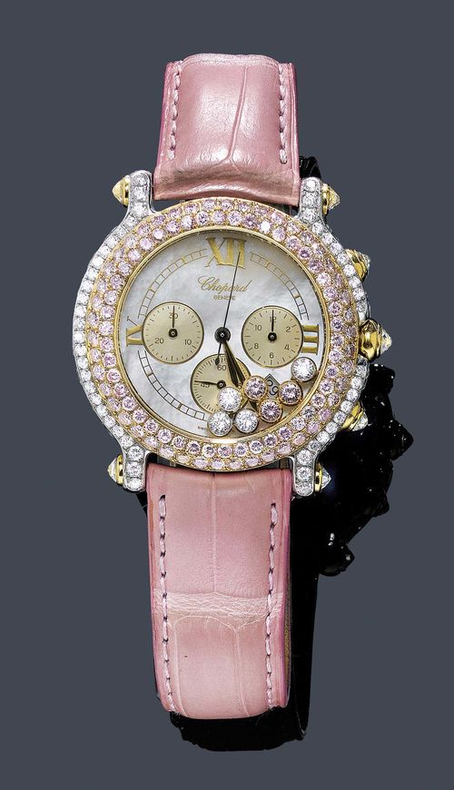 A LADY S DIAMOND WRISTWATCH CHRONOGRAPH CHOPARD HAPPY DIAMOND