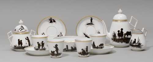 A COFFEE SERVICE WITH 'SCHERENSCHNITT' DECORATION,