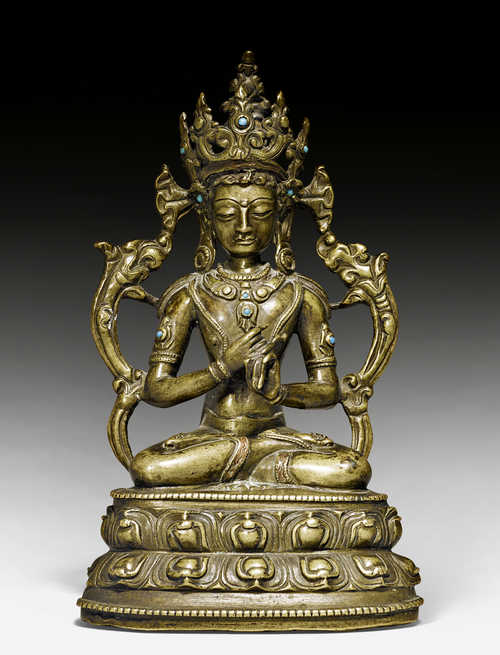 A COPPER ALLOY FIGURE OF VAIROCANA.