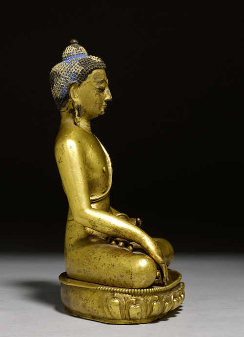 新作商品 中国 古銅鍍金 釋迦牟尼立像 仏像 F 1743 金属工芸