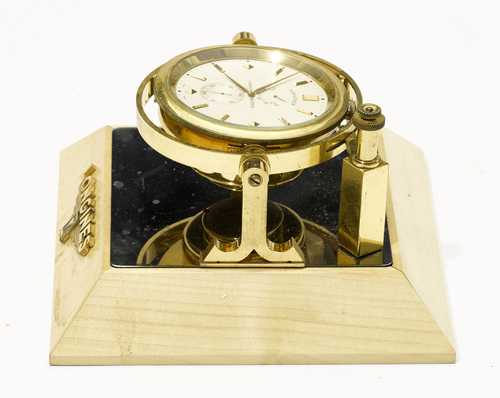 LONGINES TABLE CLOCK in the style of a marine chronometer late