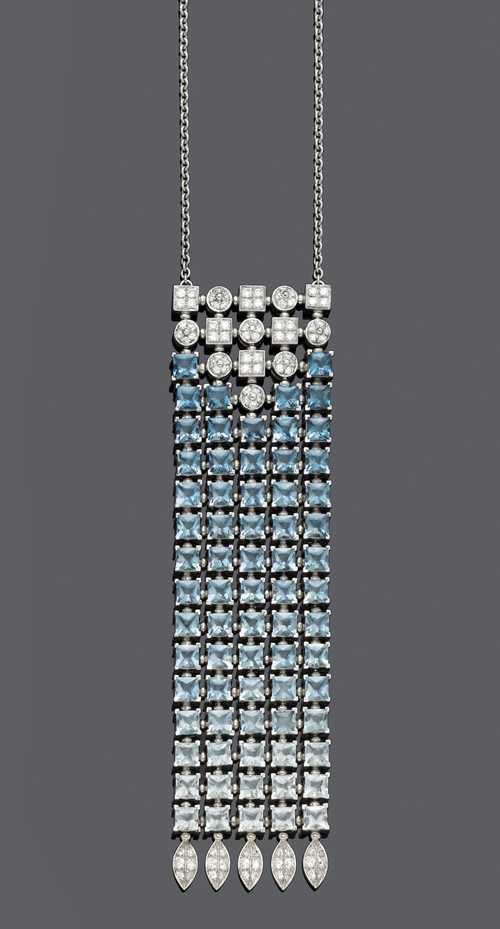 TOPAZ, DIAMOND AND GOLD NECKLACE, BY BULGARI.