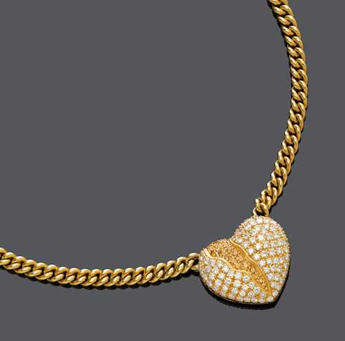 DIAMOND AND GOLD NECKLACE.