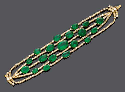 EMERALD AND DIAMOND BRACELET, BY PAOLOBONGIA.