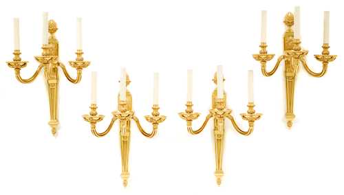 SET OF FOUR LARGE WALL SCONCES