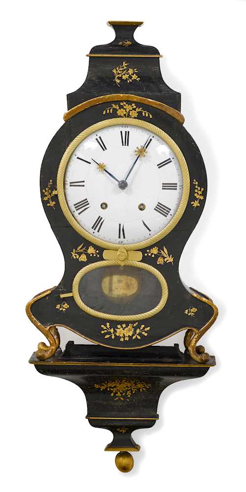 PAINTED CLOCK ON PLINTH