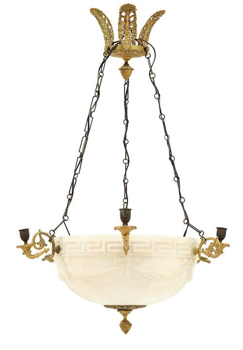 CHANDELIER WITH ALABASTER BOWL