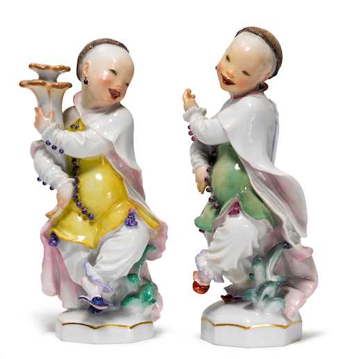 TWO MODELS OF DANCING CHINESE FIGURES