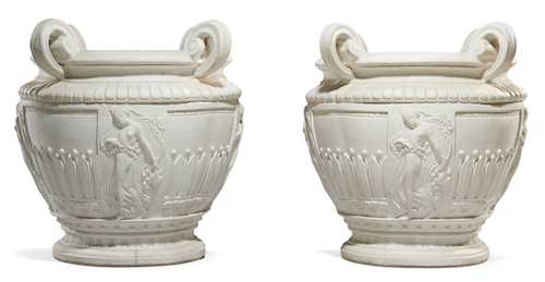 A PAIR OF MONUMENTAL GARDEN VASES