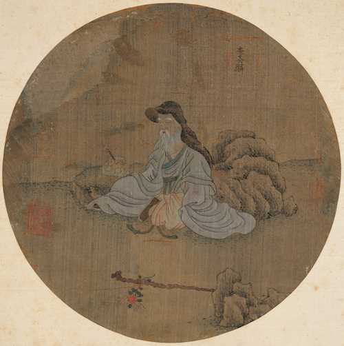 TWO PAINTINGS OF ROUND FANS