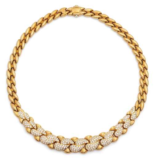 DIAMOND AND GOLD NECKLACE.