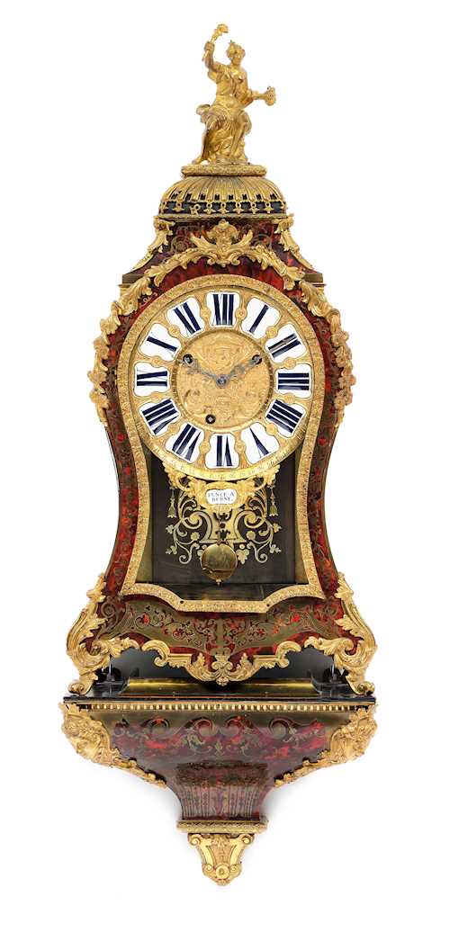 BOULLE PENDULUM CLOCK ON PLINTH