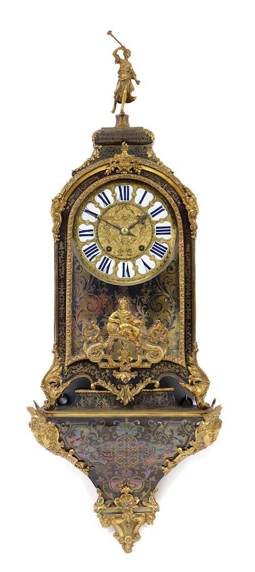 BOULLE PENDULUM CLOCK ON PLINTH