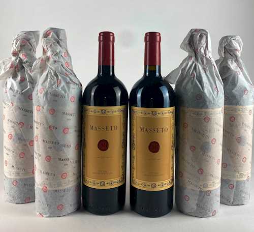 Lot of 6: 3 bts Toscana Masseto OWC 0.75 L 2007; 3 bts Toscana Masseto OWC 0.75 L 2009