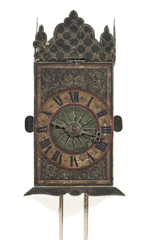 ONE HAND IRON CLOCK WITH WHEEL BALANCE