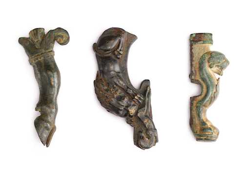 LOT COMPRISING THREE HANDLE FRAGMENTS