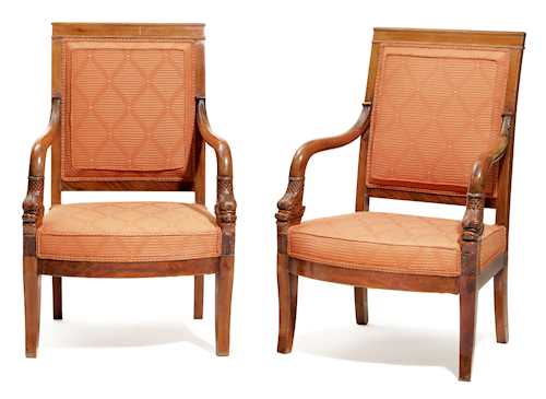 A PAIR OF FAUTEUILS "AUX DAUPHINS"