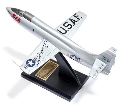 BELLE X-1 MODEL PLANE, SIGNED BY CHUCK YEAGER