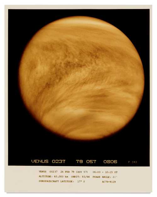 LOT OF TWO PHOTOGRAPHIES 
A: PHOTO OF VENUS, TAKEN BY NASA PIONEER VENUS
B: APOLLO 17, ‘ROVER’