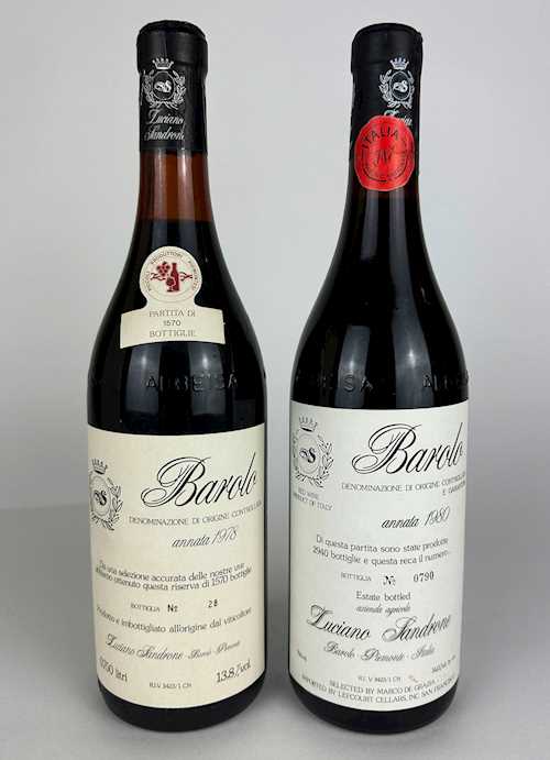 Lot von 3: 2 Fl. Barolo Luciano Sandrone 0.75 L 1978; 1 Fl. Barolo Luciano Sandrone 0.75 L 1980