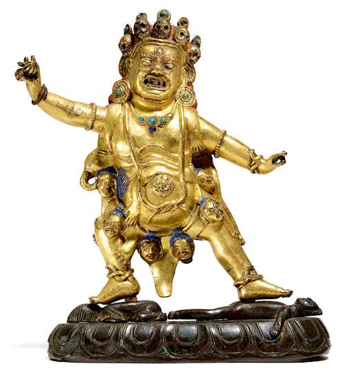 A GILT COPPER ALLOY FIGURE OF VAJRAPANI.