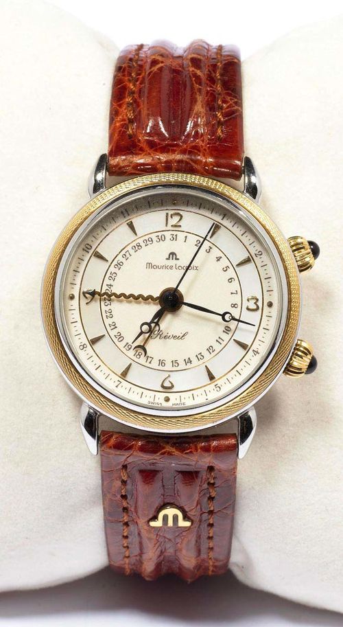 GENTLEMAN S WRISTWATCH WITH ALARM MAURICE LACROIX ca. 1989