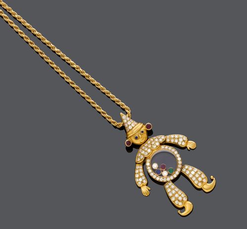 DIAMOND CLOWN PENDANT BY CHOPARD. Yellow gold 750 22g