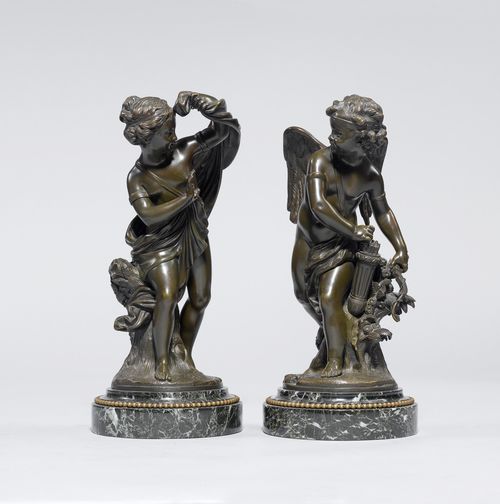 2 BRONZEFIGUREN DES AMORS UND DER VENUS,