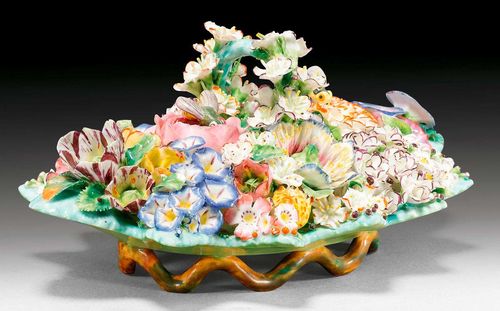 SCHREIBZEUG MIT BLUMENAPPLIKATIONEN, Meissen (?), 19.Jh.