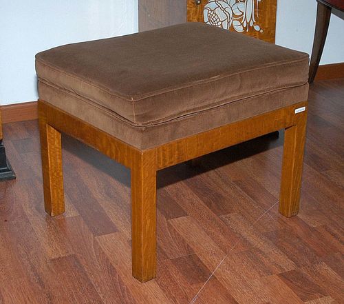 STOOL, ca. 1920. With brown velvet cover. 50x42x44 cm.