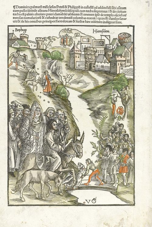 - Ringmann, Matthias u. Johannes Geiler von Kaisersberg (Hrsg.). Passio Domini Nostri Jesu Christi, ex evangelistarum textu quam accuiratissime deprompta additis sanctissimis exquisitissimisque figuris. Strassburg, J. Knobloch, 1507. 4°. [30] Bl. Mit 25 nahezu blattgr. kol. Holzschnitten, davon 24 v. Urs Graf. Neuer Pgt.-Bd. unter Verwendung eines Antiphonarbl. des 15. Jhs.