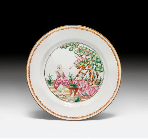 PLATE WITH A EUROPEAN SCENE,