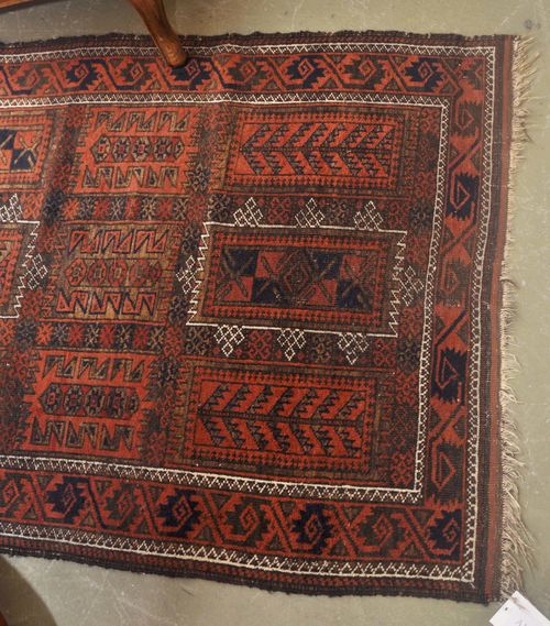 BELOUCH CARPET, antique. Traces of wear, 100x210 cm.