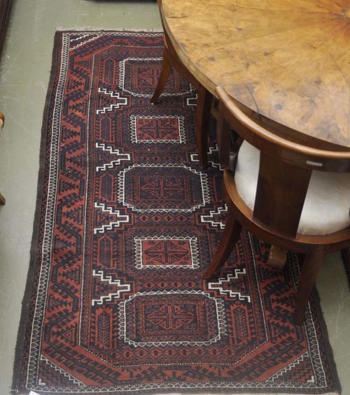 BELOUCH CARPET, antique.Traces of wear, 95x185 cm.