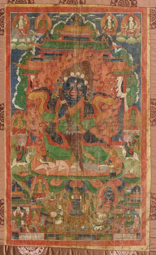 THANGKA EINER SCHUTZGOTTHEIT MIT KILA.