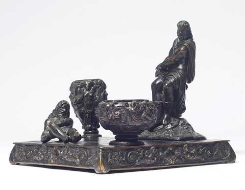 BRONZE DESK SET,