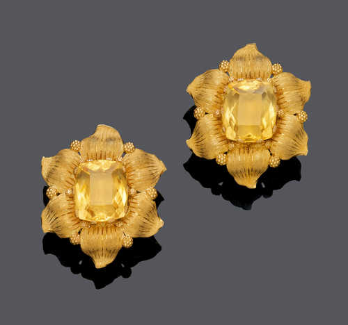 CITRIN-GOLD-OHRCLIPS, BUCCELLATI.