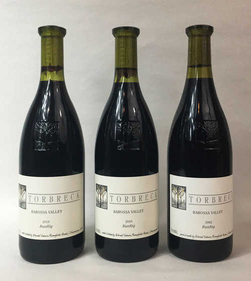 1 bt Marananga Torbreck RunRig 0.75 L 2002; 2 bts Marananga Torbreck RunRig 0.75 L 2010