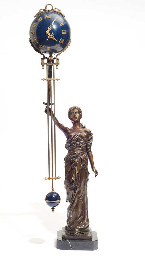 CANTILEVER FIGURAL CLOCK,