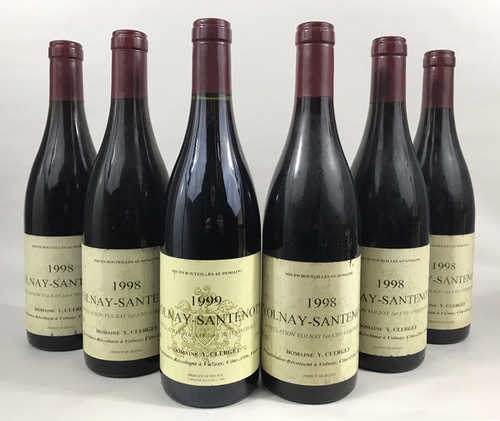 5 bts Volnay Domaine Y.Clerget "Volnay-Santenots" 1998; 1 bt Volnay Domaine Y.Clerget "Volnay-Santenots" 1999