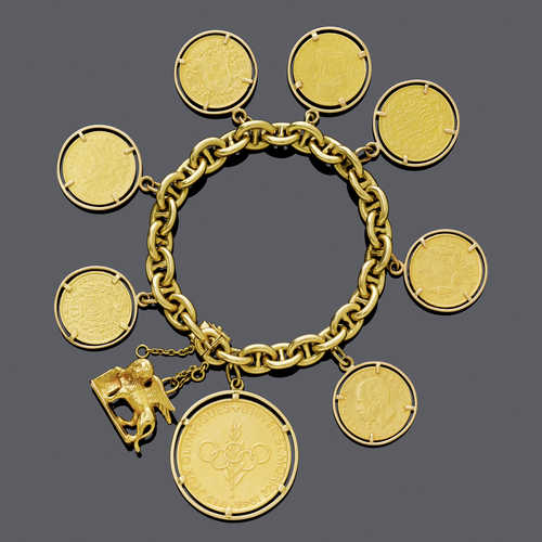 Coin Bracelets 14k Yellow gold Coin Bracelets Coin | Sarraf.com