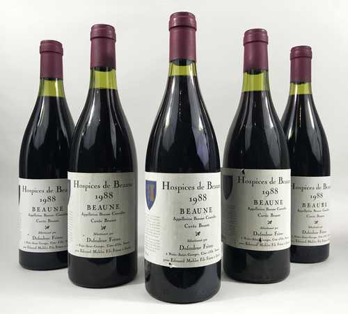 5 Fl. Beaune Dufouleur Frères Hospices de Beaune 0.75 L 1988