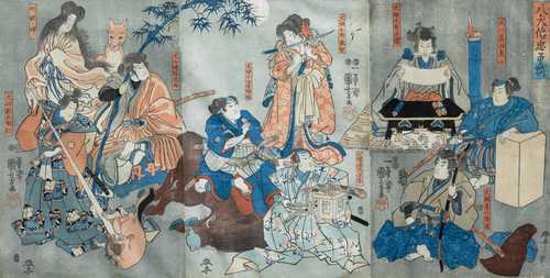 UTAGAWA KUNIYOSHI (1797-1861): A TRIPTYCH.