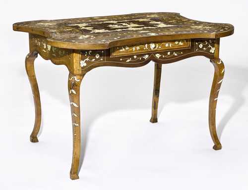 SALON TABLE WITH BONE INLAYS,